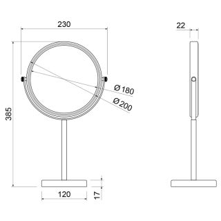 Зеркало настольное Timo Saona 13274/17 золото матовое